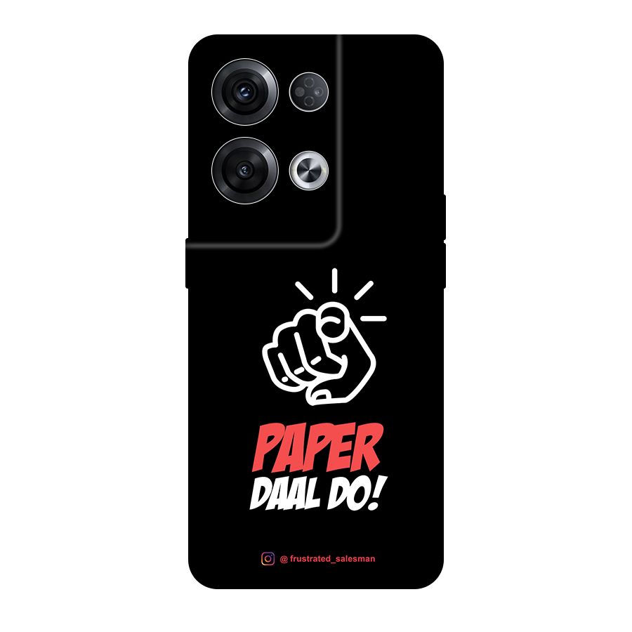 Paper Daal Do Black Original Polycarbonate Back Case for Oppo Reno8 Pro 5G