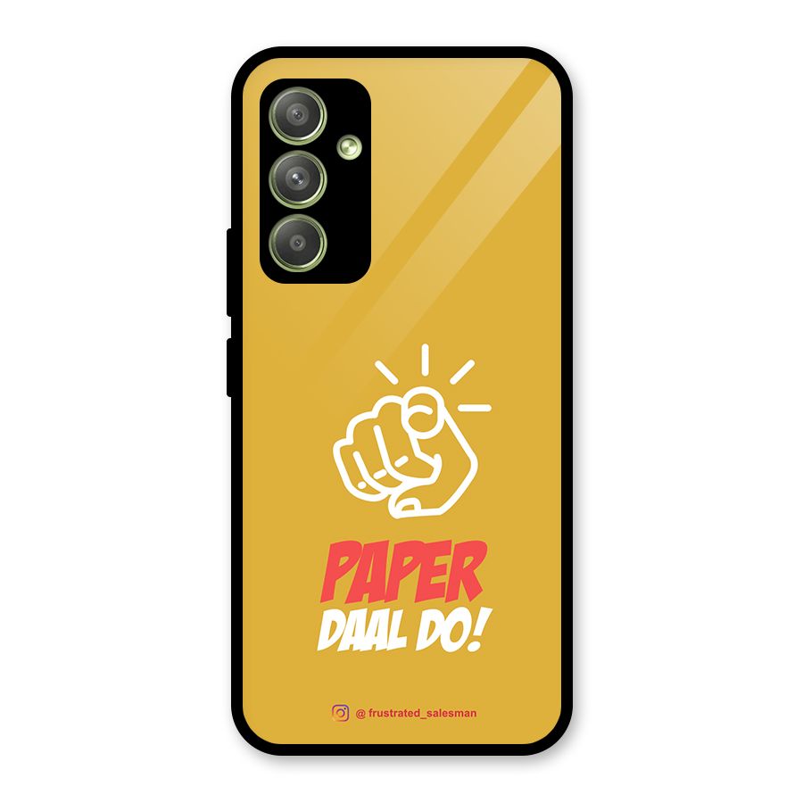 Paper Daal Do Mustard Yellow Glass Back Case for Galaxy A54