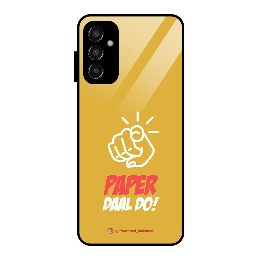 Paper Daal Do Mustard Yellow Glass Back Case for Galaxy F13