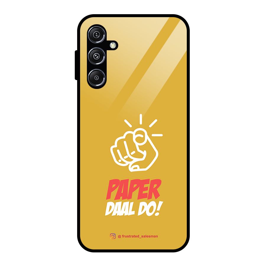 Paper Daal Do Mustard Yellow Glass Back Case for Galaxy M34 5G