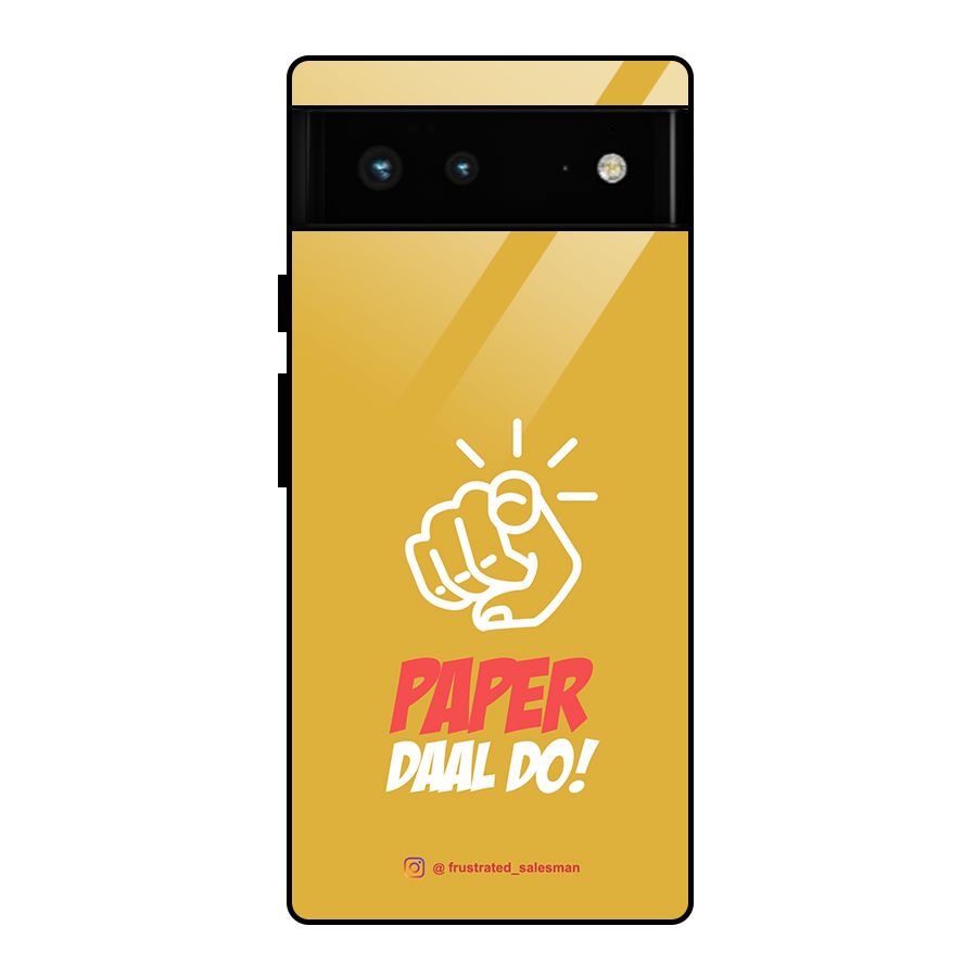 Paper Daal Do Mustard Yellow Glass Back Case for Google Pixel 6
