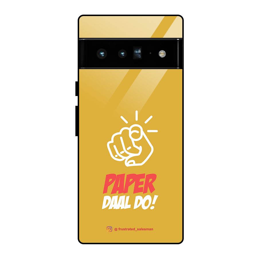 Paper Daal Do Mustard Yellow Glass Back Case for Google Pixel 6 Pro