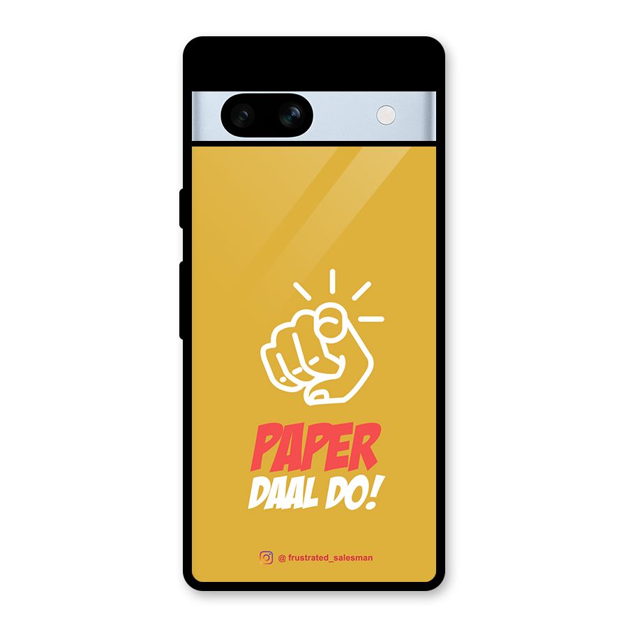 Paper Daal Do Mustard Yellow Glass Back Case for Google Pixel 7a