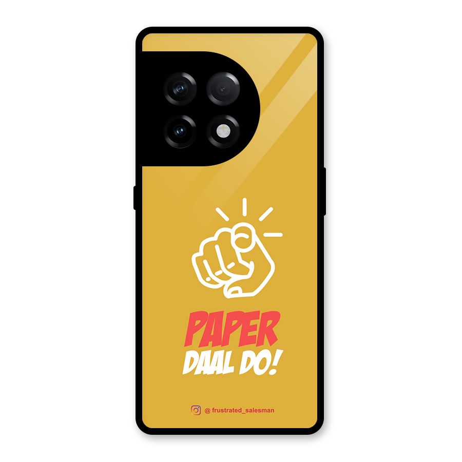 Paper Daal Do Mustard Yellow Glass Back Case for OnePlus 11R