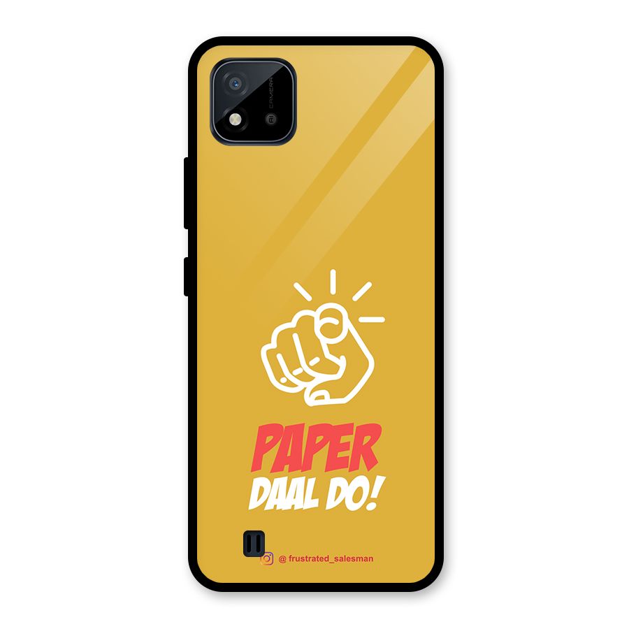 Paper Daal Do Mustard Yellow Glass Back Case for Realme C11 2021