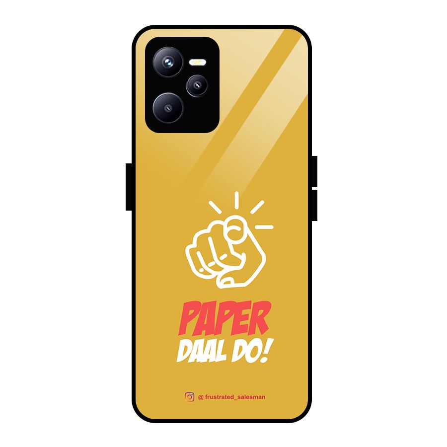 Paper Daal Do Mustard Yellow Glass Back Case for Realme C35