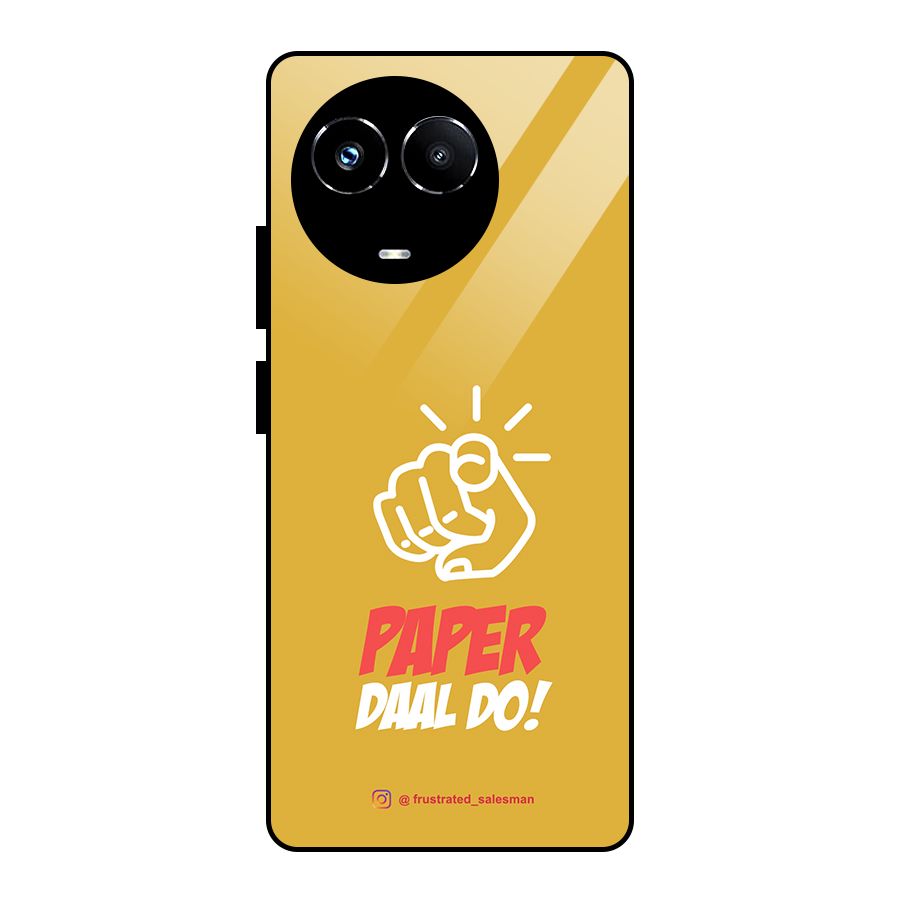 Paper Daal Do Mustard Yellow Glass Back Case for Realme Narzo 60X