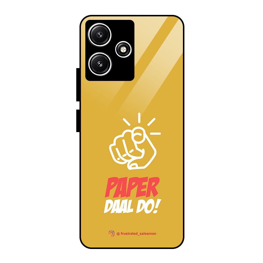 Paper Daal Do Mustard Yellow Glass Back Case for Redmi 12 5G