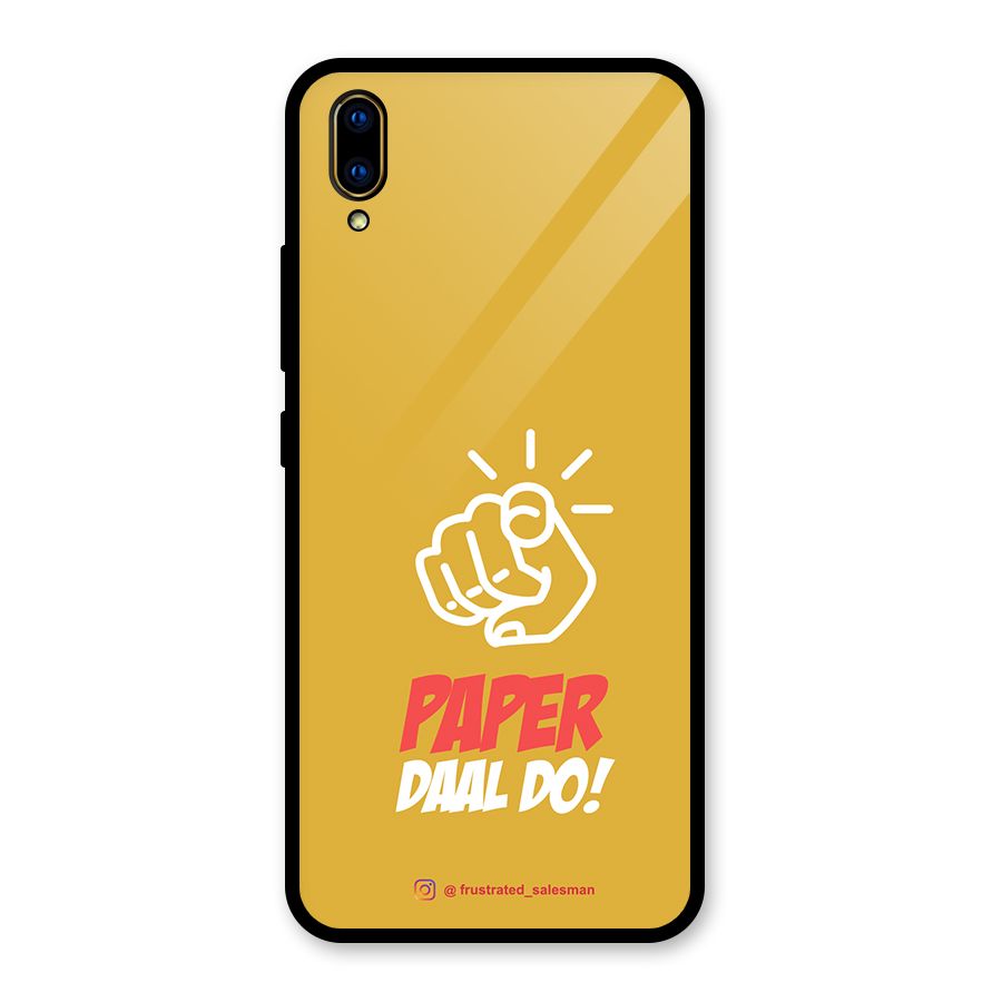 Paper Daal Do Mustard Yellow Glass Back Case for Vivo V11 Pro