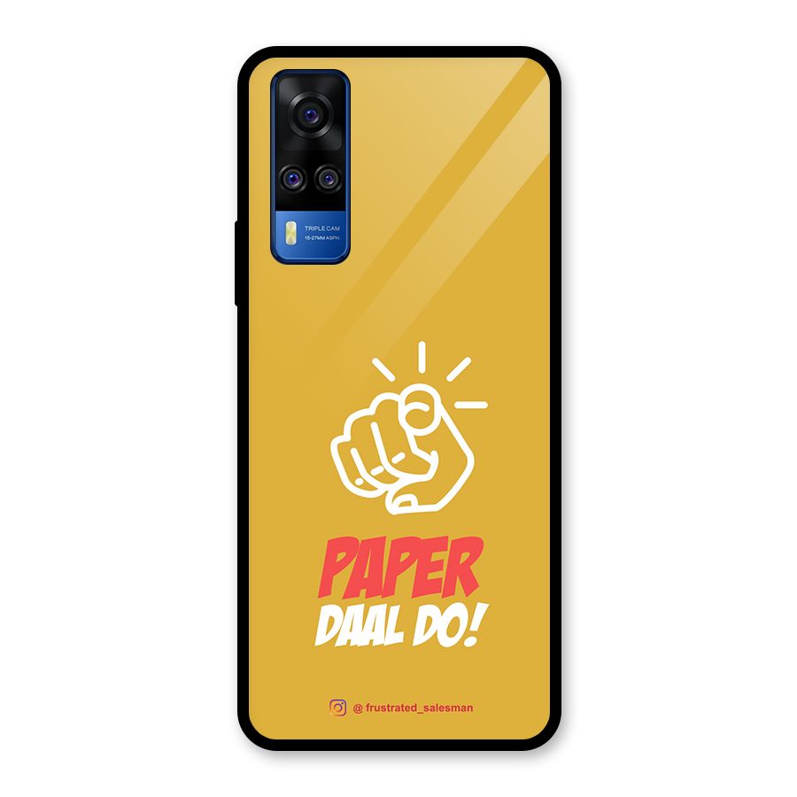 Paper Daal Do Mustard Yellow Glass Back Case for Vivo Y31