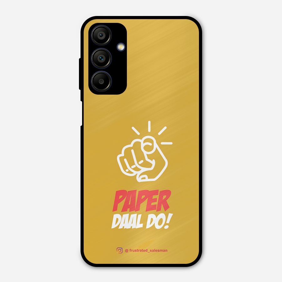 Paper Daal Do Mustard Yellow Metal Back Case for Galaxy A15 5G
