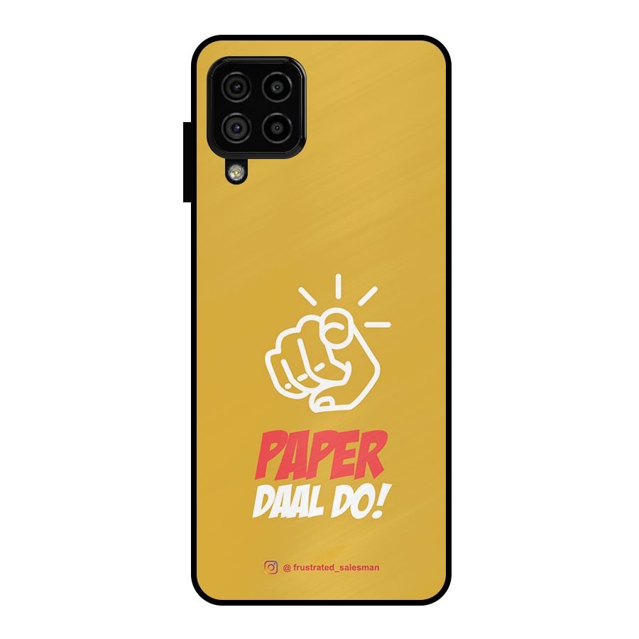 Paper Daal Do Mustard Yellow Metal Back Case for Galaxy A22 4G