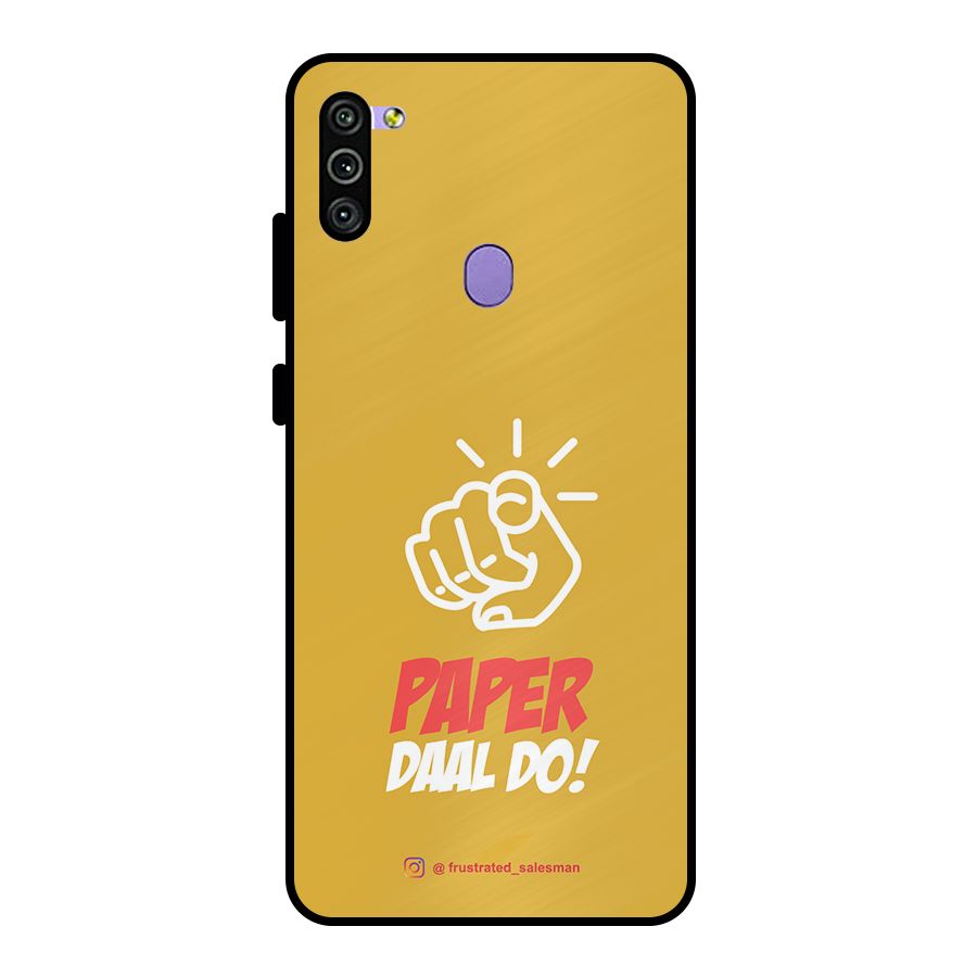 Paper Daal Do Mustard Yellow Metal Back Case for Galaxy M11