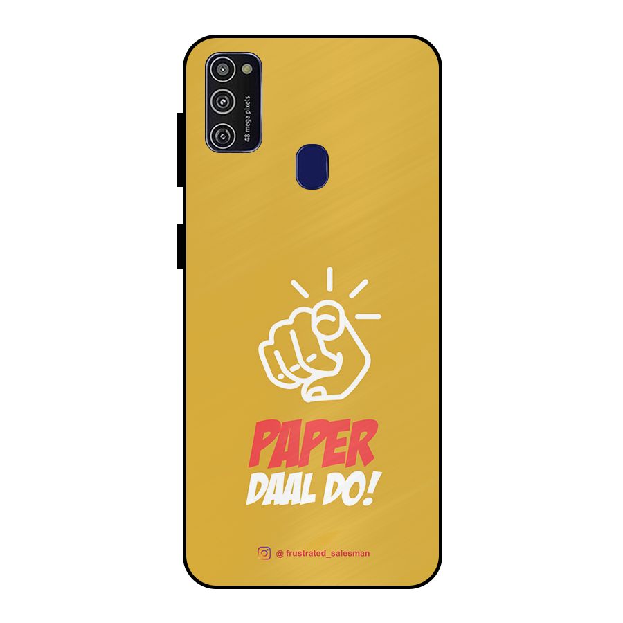 Paper Daal Do Mustard Yellow Metal Back Case for Galaxy M21