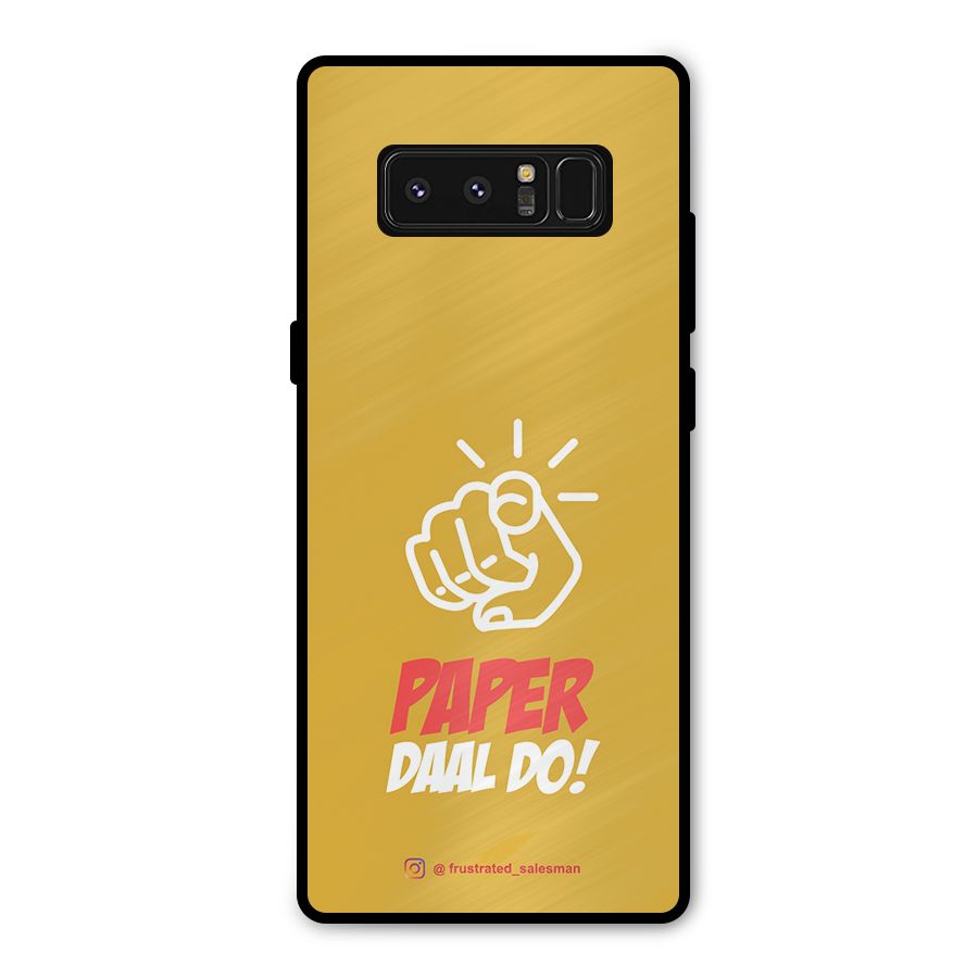 Paper Daal Do Mustard Yellow Metal Back Case for Galaxy Note 8