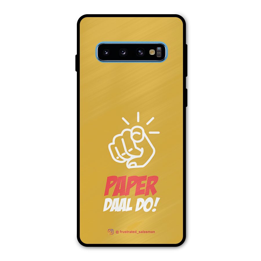 Paper Daal Do Mustard Yellow Metal Back Case for Galaxy S10