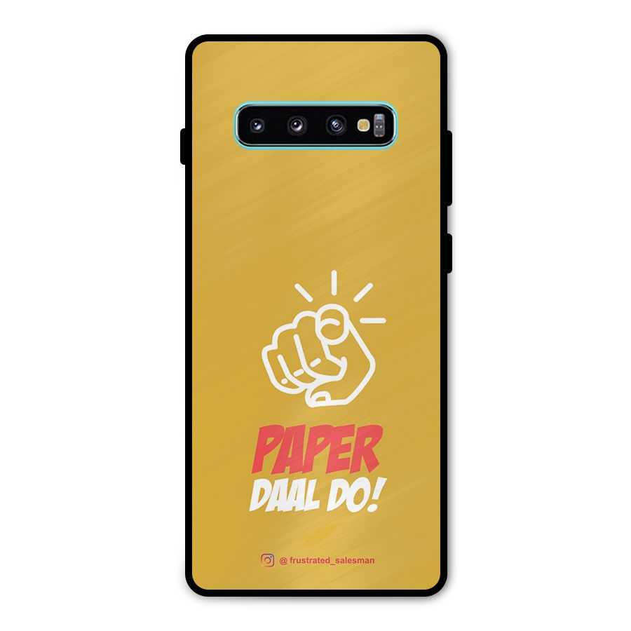 Paper Daal Do Mustard Yellow Metal Back Case for Galaxy S10 Plus