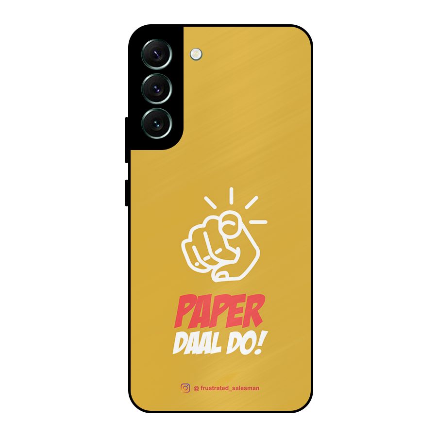 Paper Daal Do Mustard Yellow Metal Back Case for Galaxy S22 Plus 5G
