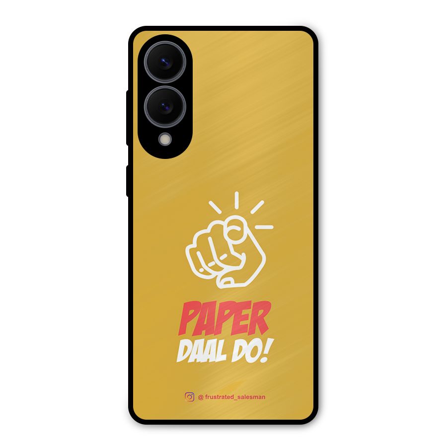 Paper Daal Do Mustard Yellow Metal Back Case for Galaxy S25 Edge