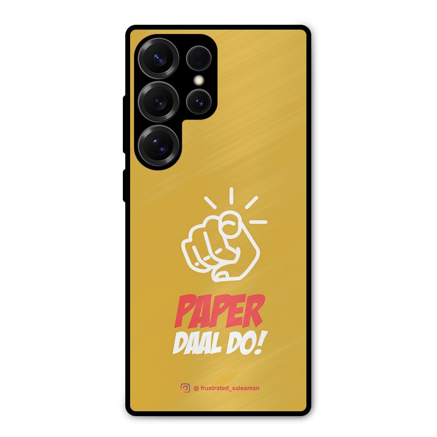 Paper Daal Do Mustard Yellow Metal Back Case for Galaxy S25 Ultra