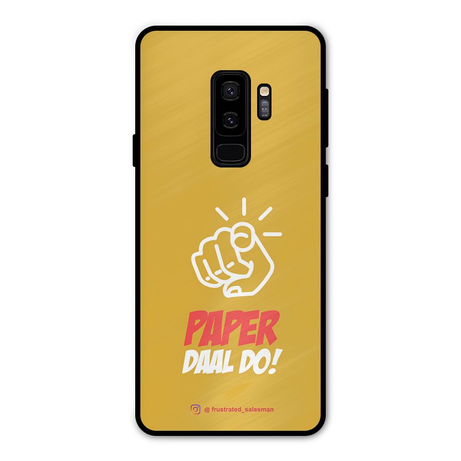 Paper Daal Do Mustard Yellow Metal Back Case for Galaxy S9 Plus