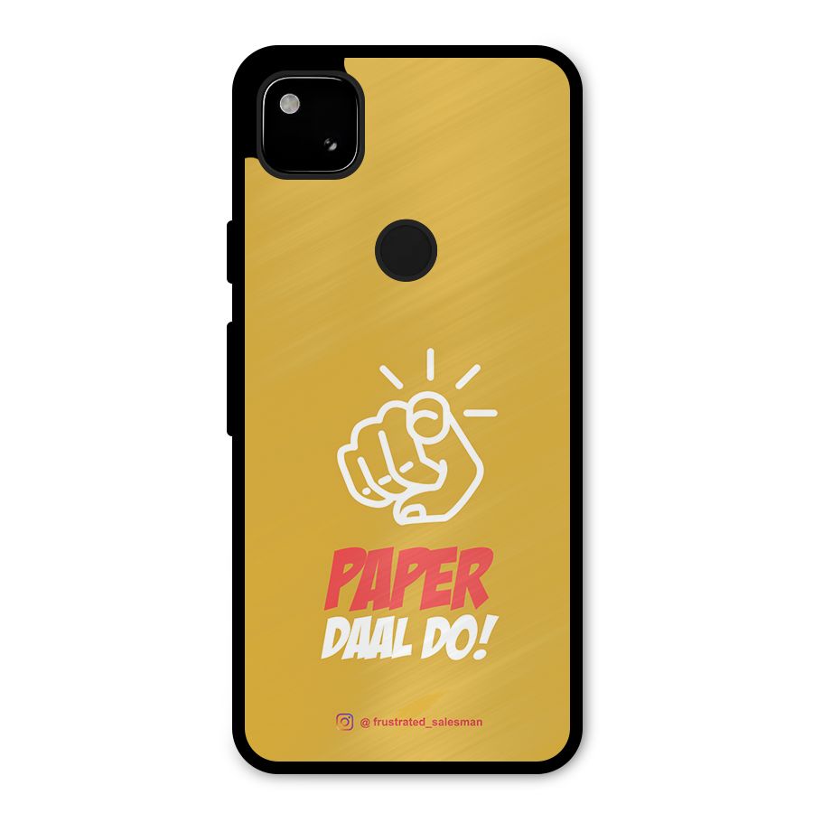 Paper Daal Do Mustard Yellow Metal Back Case for Google Pixel 4a