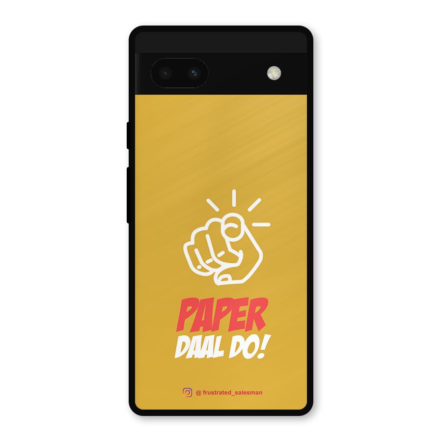 Paper Daal Do Mustard Yellow Metal Back Case for Google Pixel 6a