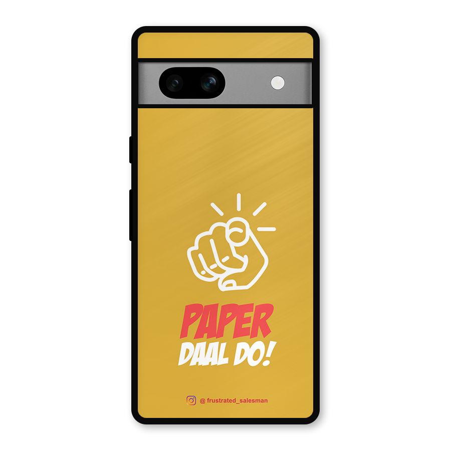 Paper Daal Do Mustard Yellow Metal Back Case for Google Pixel 7a