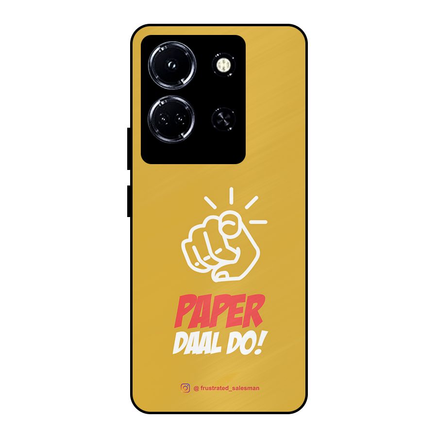 Paper Daal Do Mustard Yellow Metal Back Case for Infinix Note 30 5G