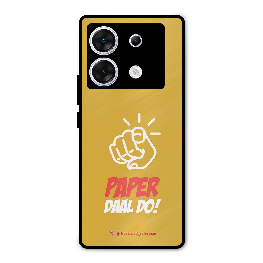 Paper Daal Do Mustard Yellow Metal Back Case for Infinix Zero 30 5G