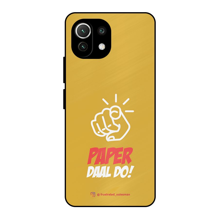 Paper Daal Do Mustard Yellow Metal Back Case for Mi 11 Lite NE 5G