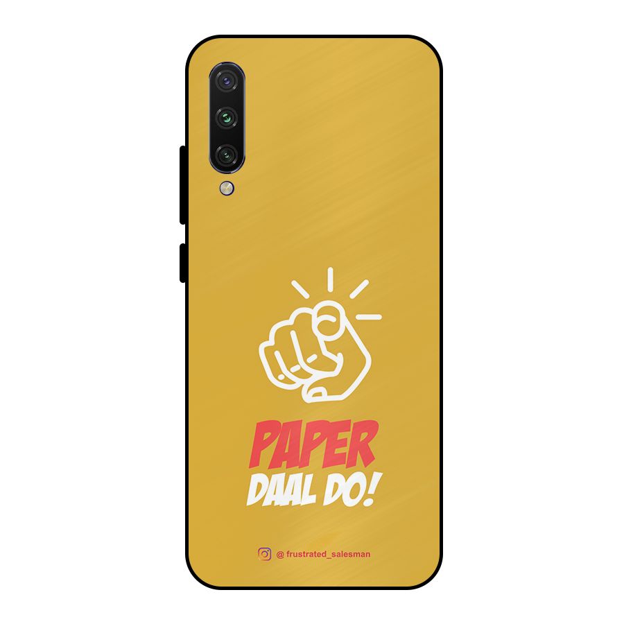 Paper Daal Do Mustard Yellow Metal Back Case for Mi A3