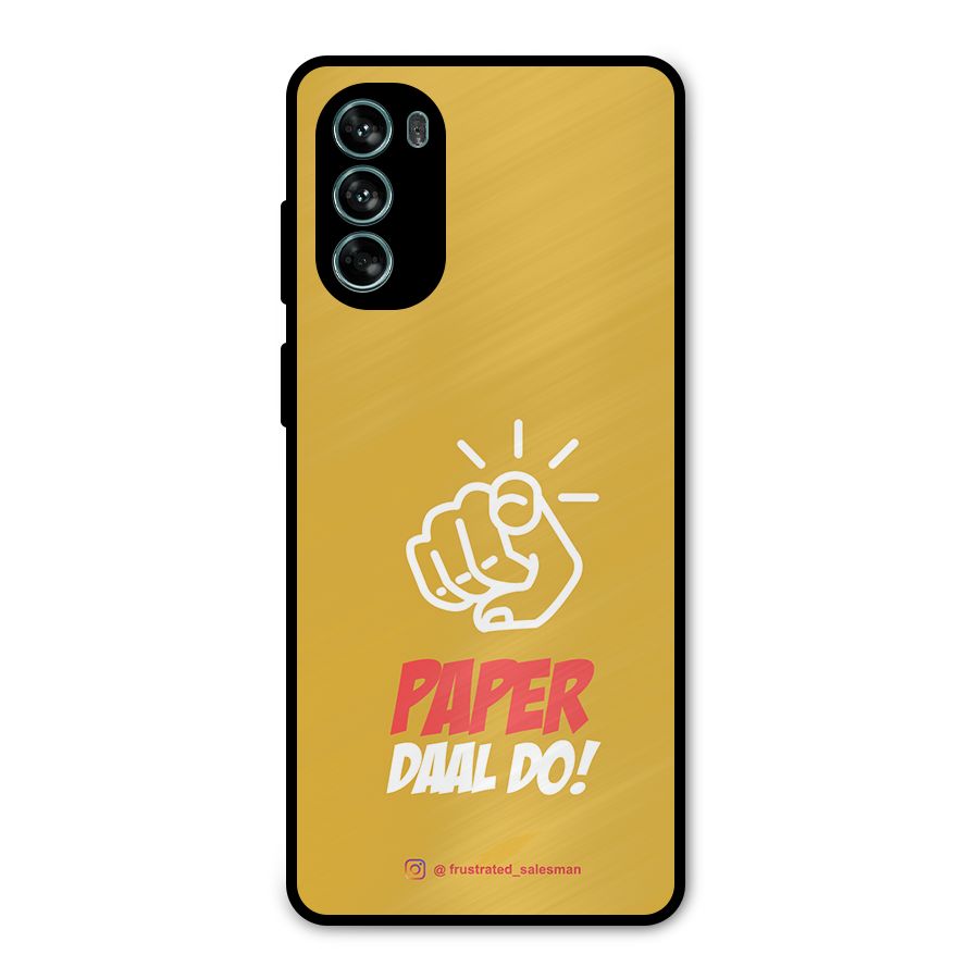Paper Daal Do Mustard Yellow Metal Back Case for Moto G62