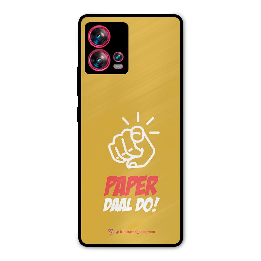 Paper Daal Do Mustard Yellow Metal Back Case for Motorola Edge 30 Fusion