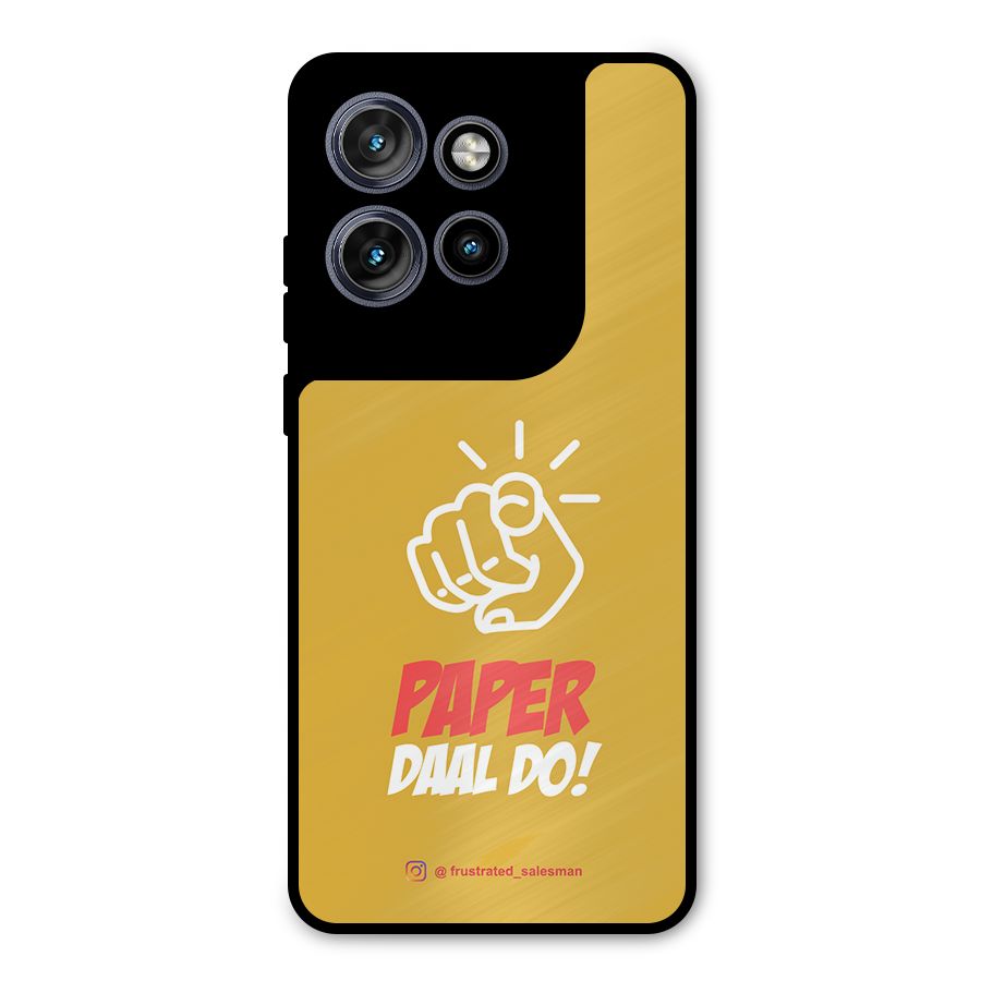 Paper Daal Do Mustard Yellow Metal Back Case for Motorola Edge 50 Neo