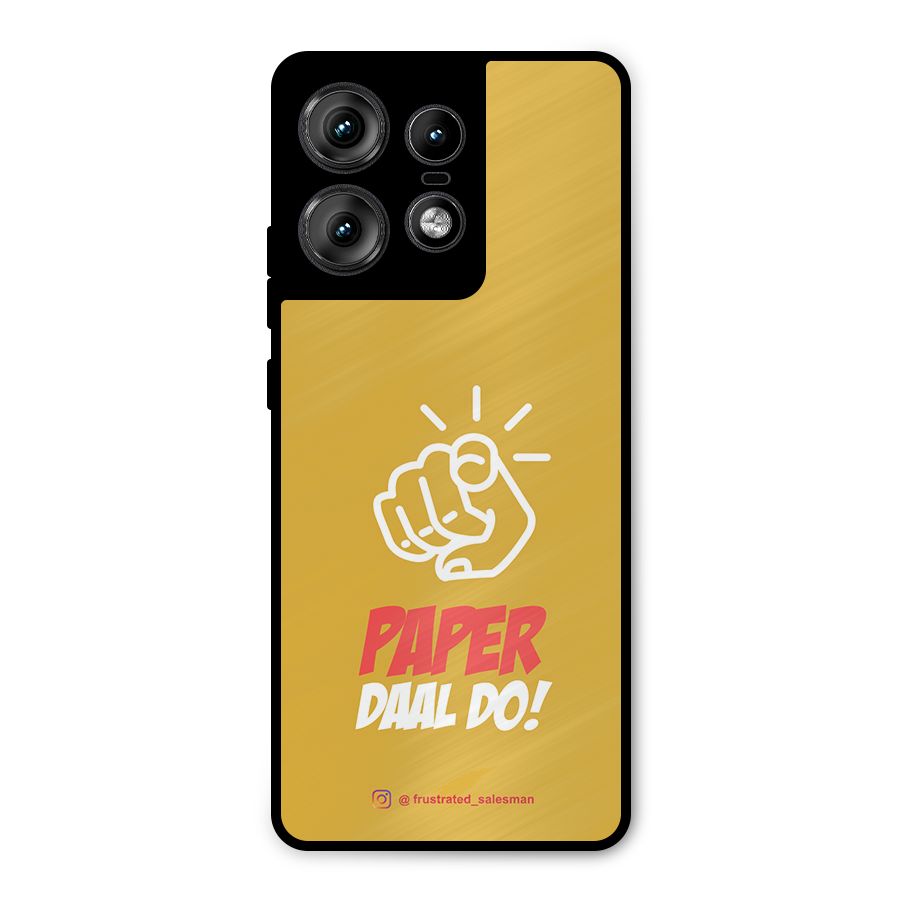 Paper Daal Do Mustard Yellow Metal Back Case for Motorola Edge 50 Pro