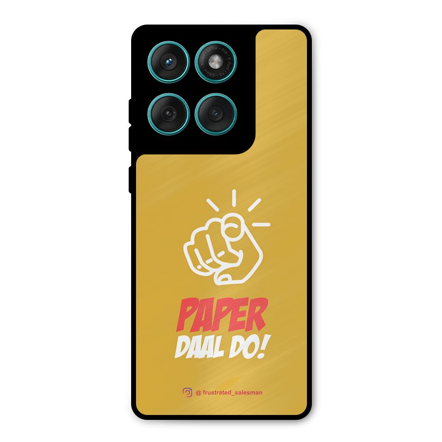 Paper Daal Do Mustard Yellow Metal Back Case for Motorola Edge 60