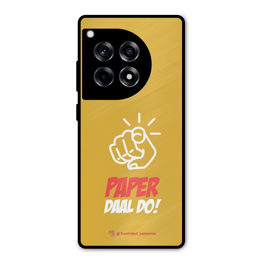 Paper Daal Do Mustard Yellow Metal Back Case for OnePlus 12R