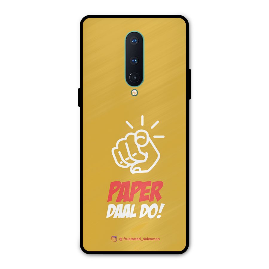 Paper Daal Do Mustard Yellow Metal Back Case for OnePlus 8