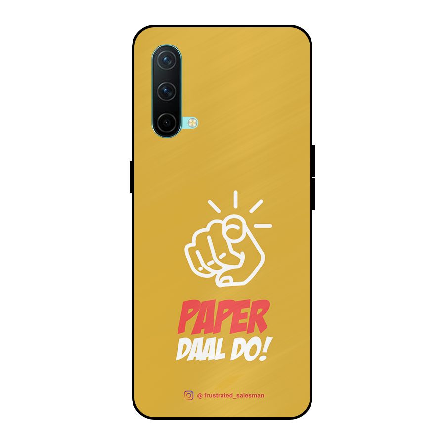 Paper Daal Do Mustard Yellow Metal Back Case for OnePlus Nord CE 5G