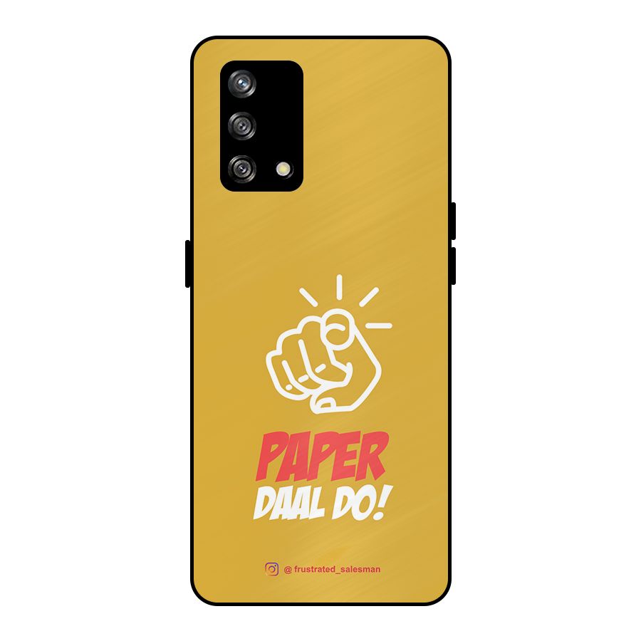 Paper Daal Do Mustard Yellow Metal Back Case for Oppo F19