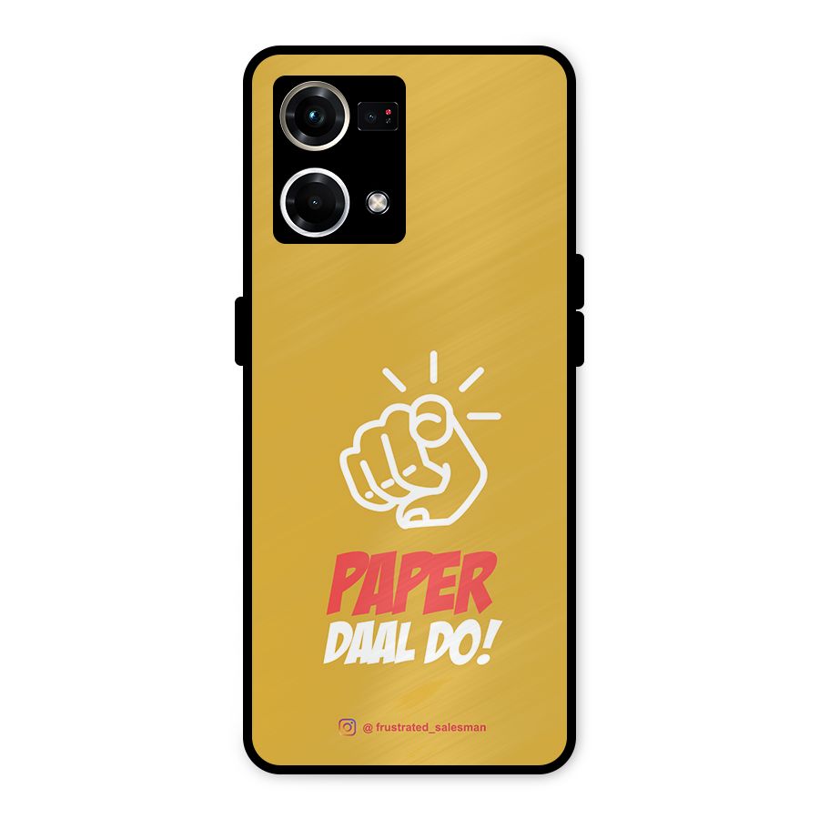 Paper Daal Do Mustard Yellow Metal Back Case for Oppo F21s Pro 4G