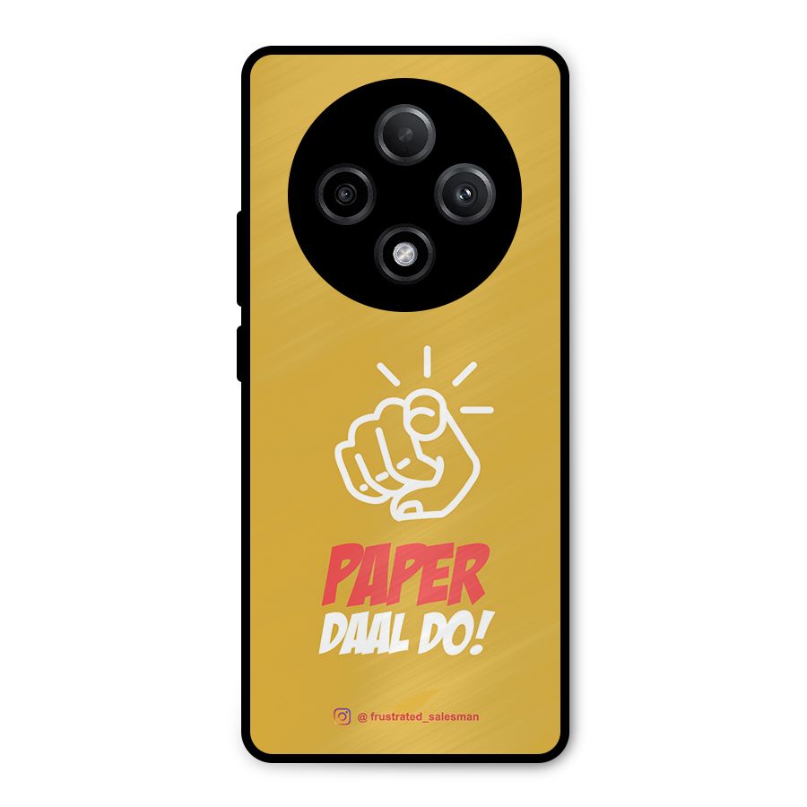 Paper Daal Do Mustard Yellow Metal Back Case for Oppo F27 Pro Plus