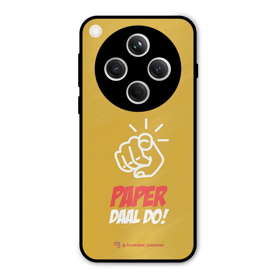 Paper Daal Do Mustard Yellow Metal Back Case for Oppo Find X8