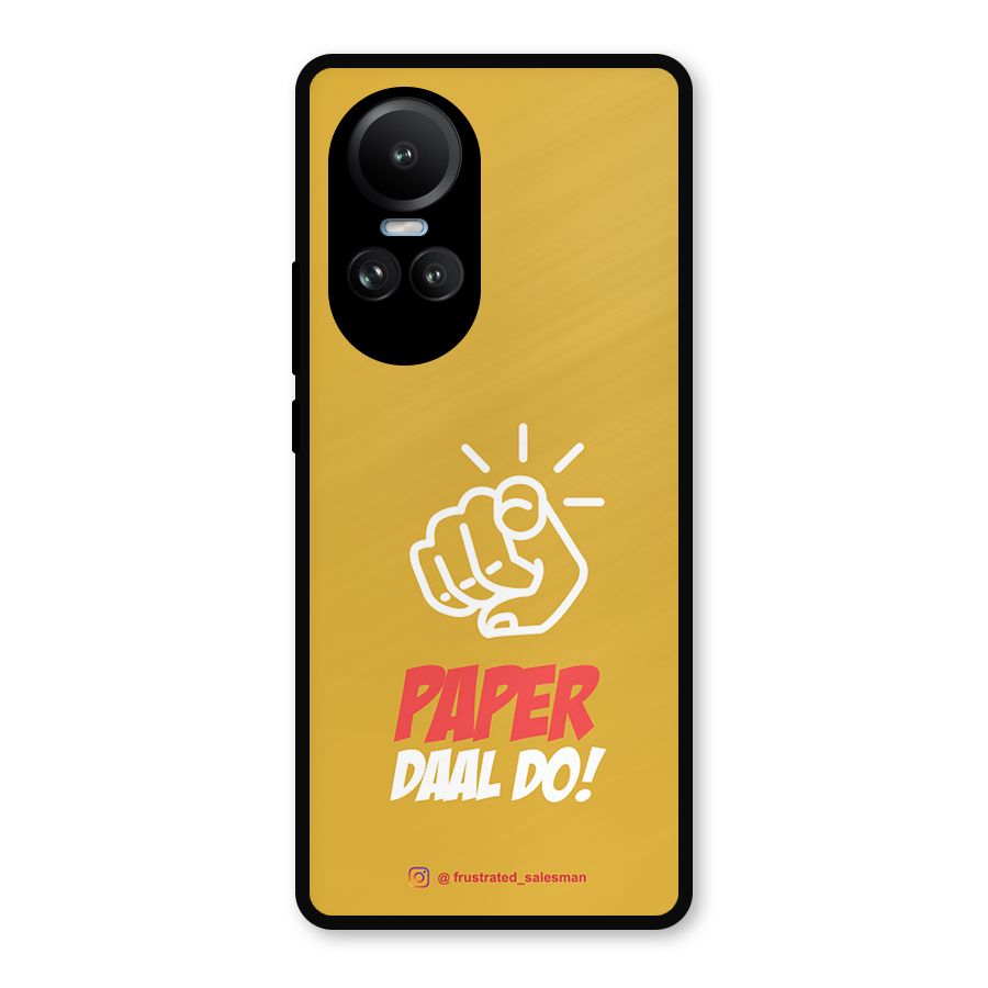 Paper Daal Do Mustard Yellow Metal Back Case for Oppo Reno10