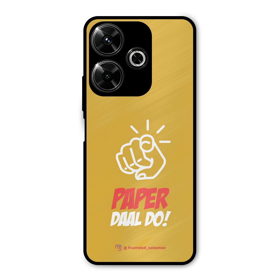Paper Daal Do Mustard Yellow Metal Back Case for Poco M6 Plus