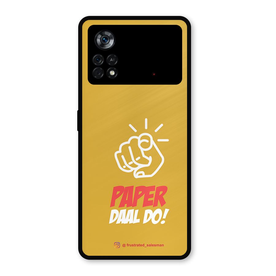 Paper Daal Do Mustard Yellow Metal Back Case for Poco X4 Pro 5G