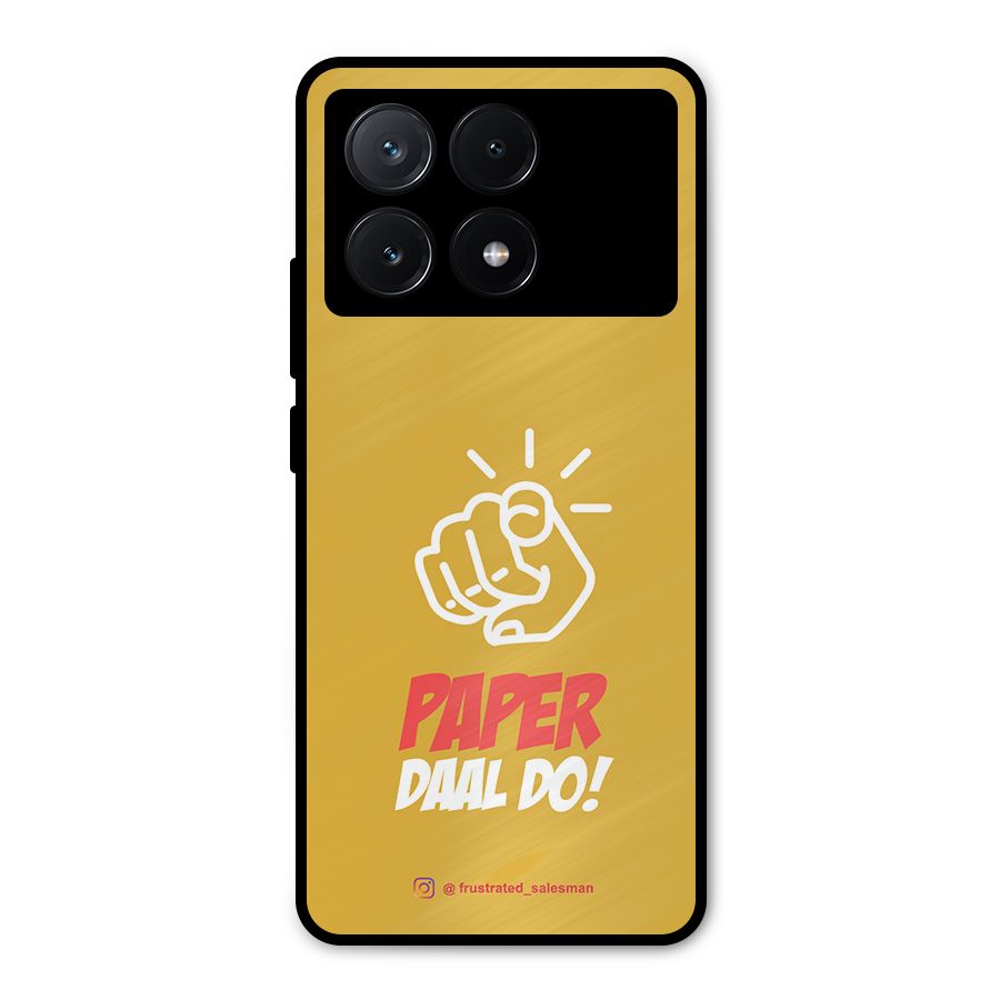 Paper Daal Do Mustard Yellow Metal Back Case for Poco X6 Pro