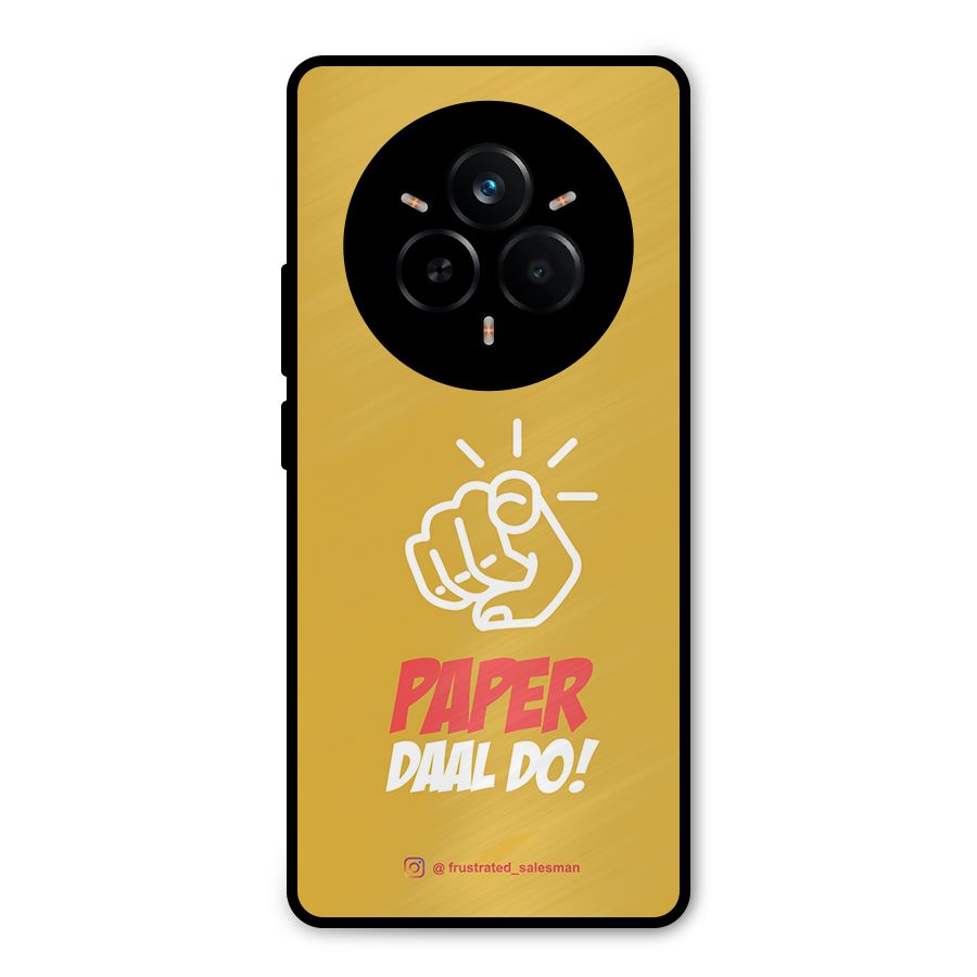 Paper Daal Do Mustard Yellow Metal Back Case for Realme 14 Pro