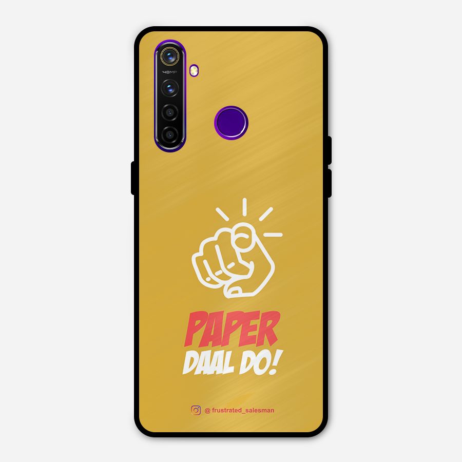 Paper Daal Do Mustard Yellow Metal Back Case for Realme 5 Pro
